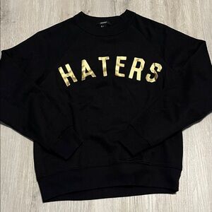 Forever 21 Black Crewneck Sweater with Gold Accents